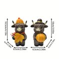 thumbnail image 3 of Zmeidao 2Pcs Fall Highland Cow Statue Fall Decor Thanksgiving Cute Highland Cow Figurines for Autumn Home Garden Kitchen Office Tiered Tray Table Decor, 3 of 9