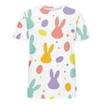 thumbnail image 5 of Enjoytime Womens Tops Easter Bunny Graphic Crewneck Shirt Casual Funny Short Sleeve Tee Shirts, 5 of 5