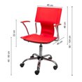 thumbnail image 4 of Silla Secretarial Altura Ajustable Diseño Moderno Vinipiel – Rojo Onof SEC-001, 4 of 4