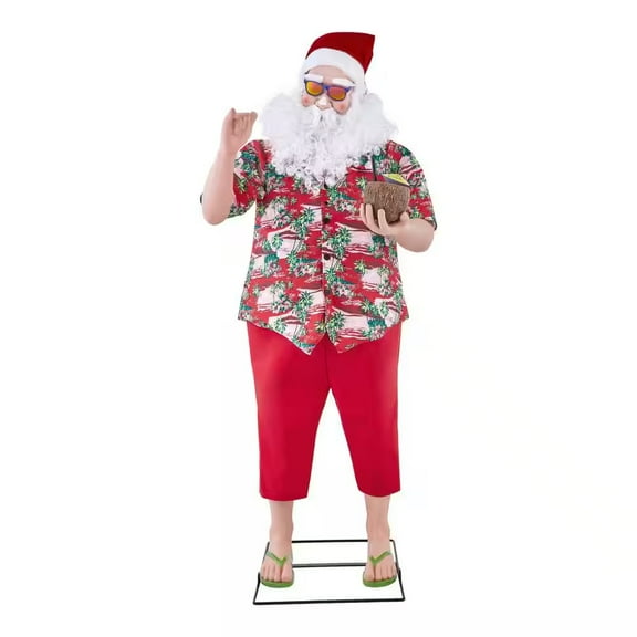 6 ft. Animated Beach Holiday Santa