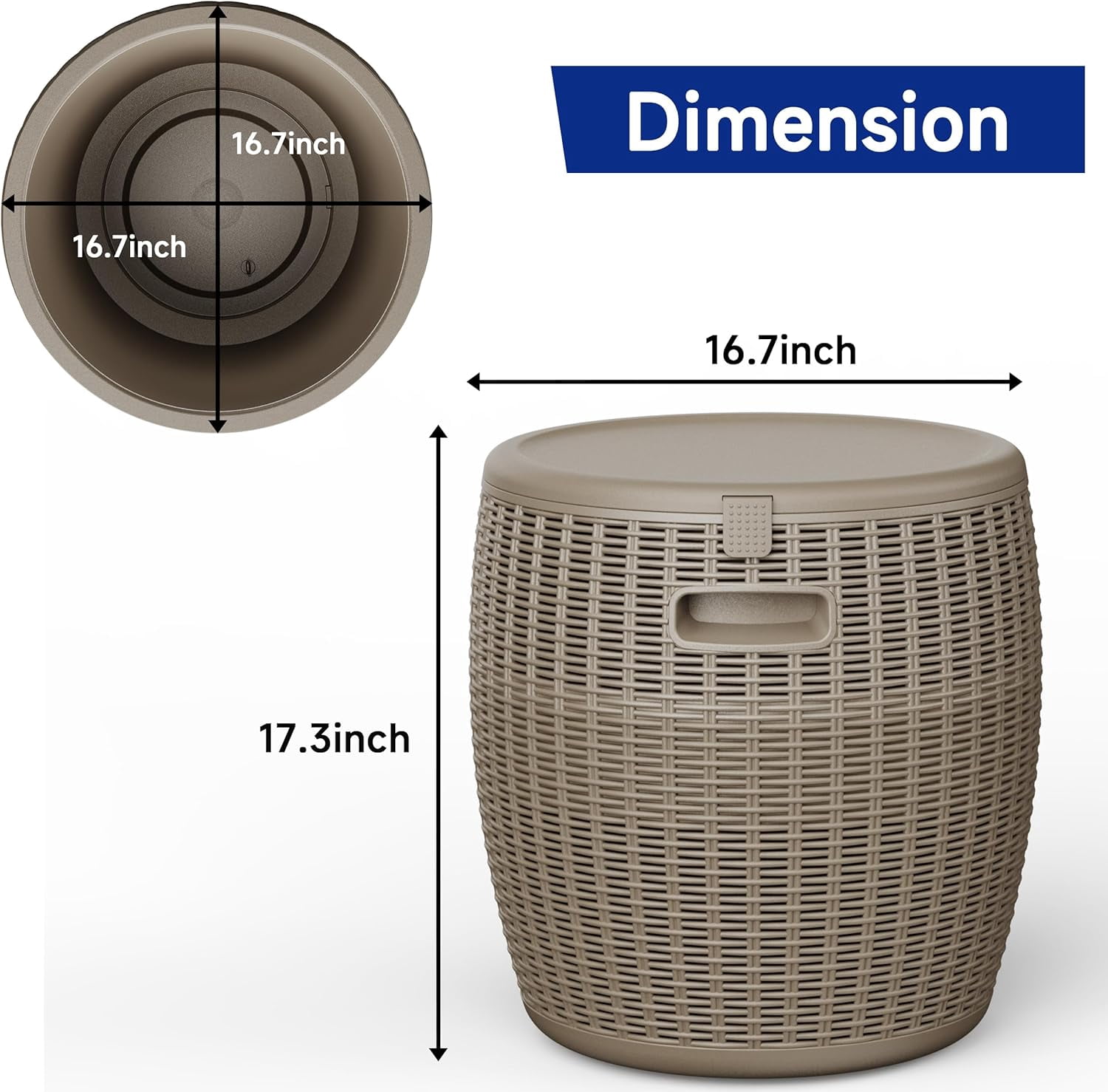 36L/9.5Gal Resin Cooler – Insulated, Weatherproof, Rattan – Easy-Drain, 110lbs, Parties/BBQs (Gray)
