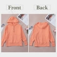 thumbnail image 4 of Sidefeel Women Button V Neck Hoodies Casual Oversized Pullover Sweatshirt Henley Hooded Tops with Pockets S-2XL, 4 of 11