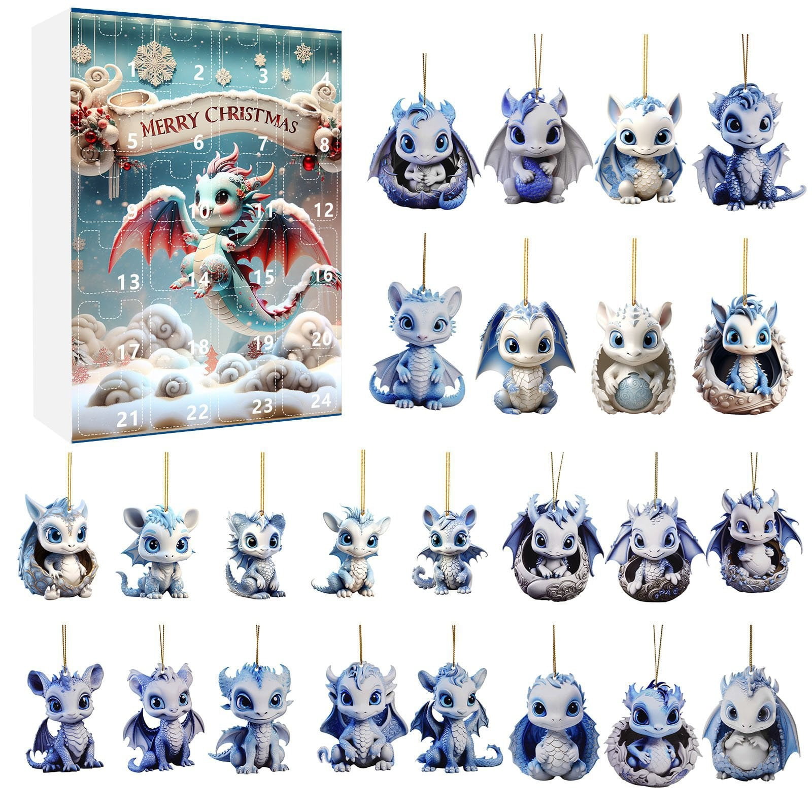 Calendrier De L'Avent Capybara 2025 - 24 Pendentifs Acrylique 2D, Décoration Noël Comptage