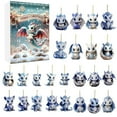 thumbnail image 2 of Calendario de cuenta regresiva para Navidad | 24 días de diversión festiva | Adorno colgante de acrílico con forma de bebé de hielo y caja de regalo para niños, 2 of 8
