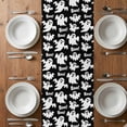 thumbnail image 6 of Halloween Ghosts Table Runner - 108 Inch Long, Kitchen Dining Table Runner Dresser Scarves, Fall Horror Spooky Textured Black Farmhouse Decor for Coffee Tables Wedding Party Banquet, 6 of 8
