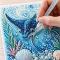 thumbnail image 5 of Creative Pearl Painting DIY Kit Ocean Theme, Marine Life Diamond Art Craft Set with Crystal Beads, DIY Wall Hanging Decor, Fun Handmade Hobby Activity,E, 5 of 9