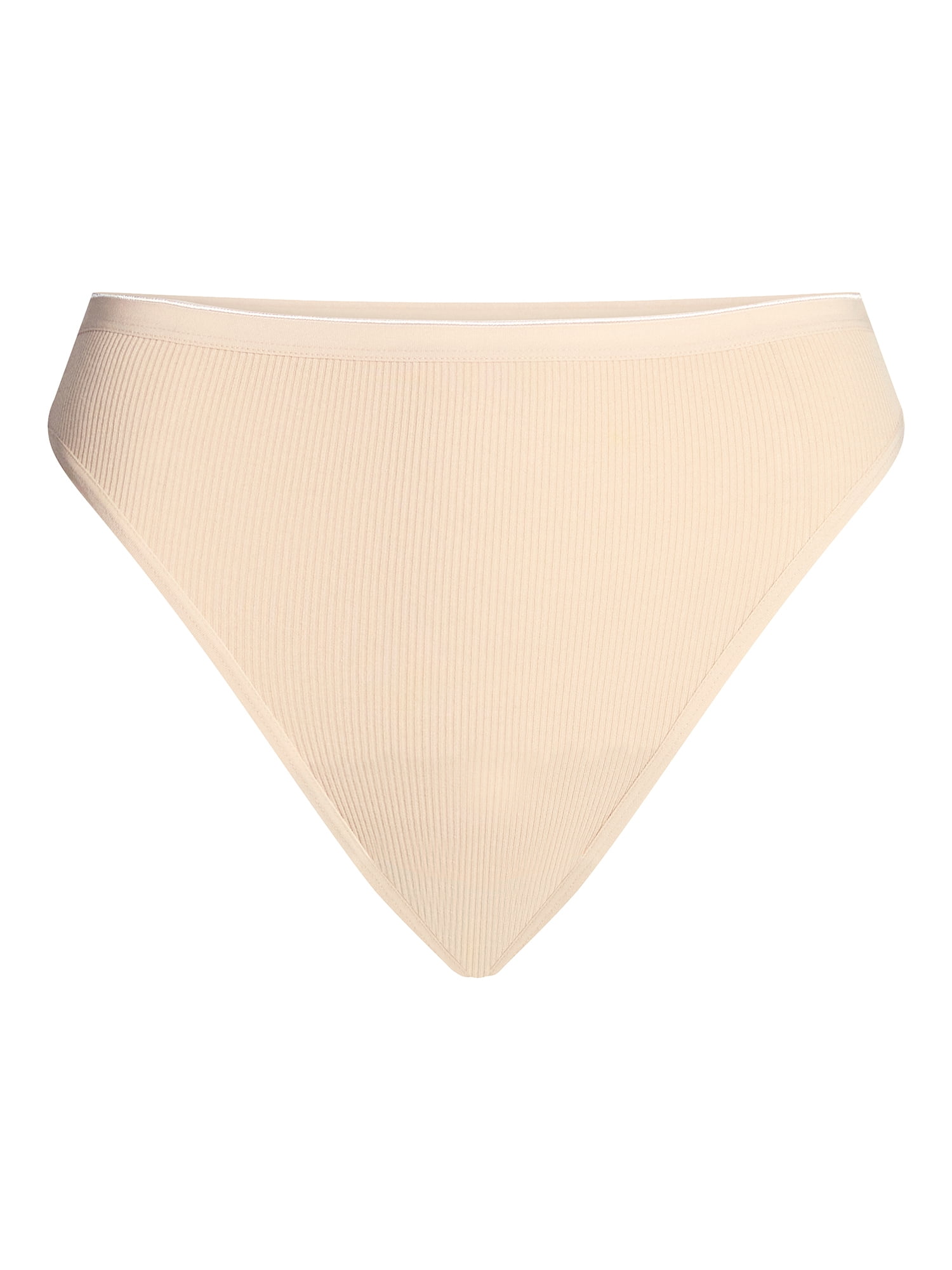 Joyspun Women's Cotton-Blend Hi-Cut Bikini Panties, 6-Pack, Sizes S-XXXL