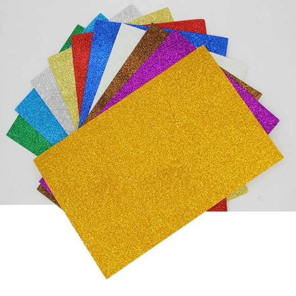 COSMOBETTY 10Pcs Glitter Sheets EVA Assorted Color for Foam Paper for Crafts and Soft Foam Sheet