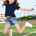 thumbnail image 7 of Short Sleeve Polo Shirts for Girls, Classic Button Collared Quick Dry School Uniform Summer Casual Tees Tops for Daily Wear, 7 of 7