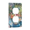 thumbnail image 2 of Yayeee Duplex Wall Plate 1-Gang 4.5"x2.7" Home Receptacle Light Switch Decorative Outlet Cover, Art Goldfish Bowl, 2 of 7
