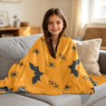 thumbnail image 6 of Kids Blanket 60 x 50 Inch Double-Sided Fleece Nap Mat for Travel,Orange Halloween Bats Printed Machine Washable, 6 of 8