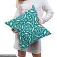 thumbnail image 4 of Ambesonne Persian Fabric by the Yard Upholstery, Moroccan Floral Swirls, 3 Yards, Teal White, 4 of 4