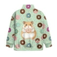 thumbnail image 6 of Xoenoiee Green Guinea Pig Donut Print Girls Fall Sweatshirt Casual Half Zip Pullover Loose Long Sleeve Tops Lightweight Tunic Tops, Size 7-8 Years, 6 of 7