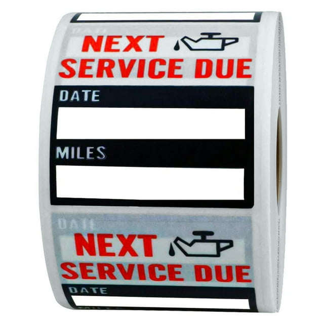 Labels Oil Change Stickers Removable Oil Change Reminder Sticker for Window with No , Service Due Labels for Car 100Pcs/Roll