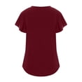 thumbnail image 5 of Womens Summer Tops Dressy Casual Ruffle Short Sleeve Crewneck Shirts Solid Color Loose Fit Basic T Shirts Tunic Blouses, 5 of 6