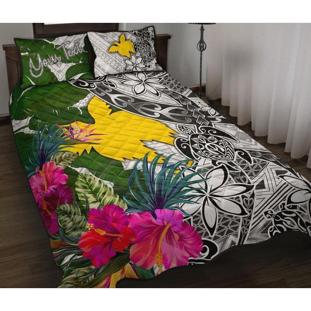 Papua Nueva Guinea Colcha Personalizada Juego de Apuestas Blanco - Turtle Plumeria