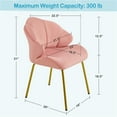thumbnail image 2 of Yaheetech Modern Velvet Accent Chair with Shell Shaped Backrest & Golden Metal Legs, Pink, 2 of 5