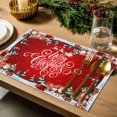 thumbnail image 4 of Christmas Placemats Set of 4, Merry Christmas Tree Place Mats Santa Claus Reindeer Placemat Table Decoration for Kitchen Table Dinner Xmas Holiday Party Home Decor Indoor Outdoor 13x19 Inch, 4 of 9