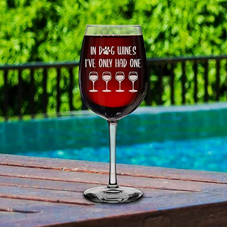 In Dog Wines Stemless Etched Wine Glass — Amanda's Little Shoppe