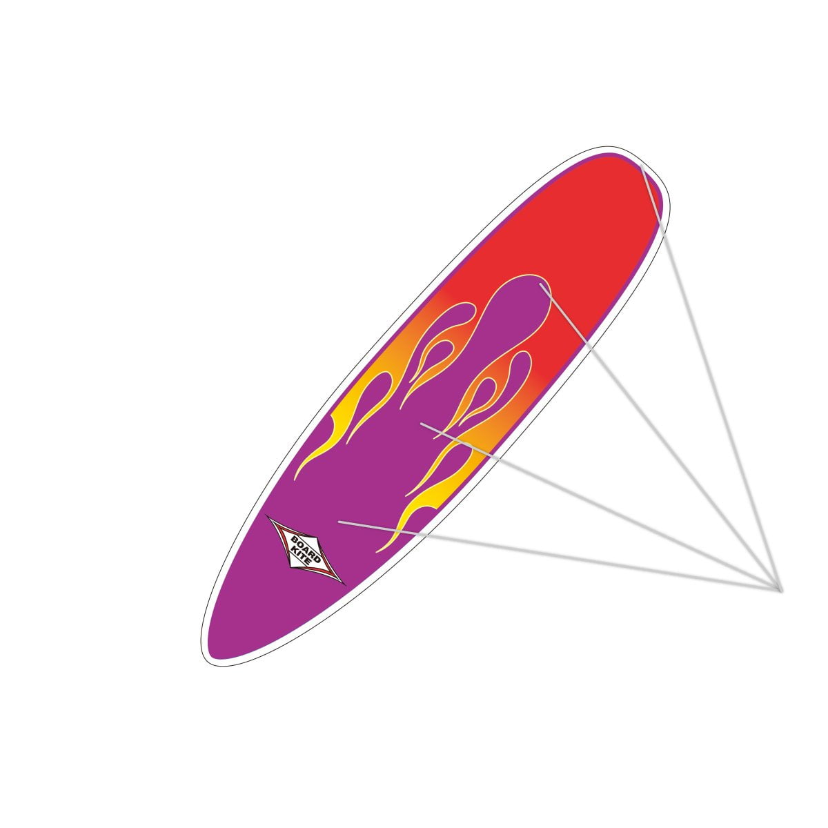 86 inch Purple Surfboard Kite Supersized Nylon Kite w/Winder