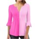 thumbnail image 1 of Camisetas con Cuello en V Mujeres Moda Impresa 3/4 Mangas Blusa, Top Cómodo Casual para el Hogar Y Diario, 1 of 5