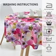 thumbnail image 4 of Spring Floral Tablecloth 60 Inch Round, Spring Summer Watercolor Flower Tablecloths Stain Resistance Polyester Floral Table Cloth for Parties Kitchen Dining Indoor Outdoor, 4 of 6