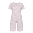 thumbnail image 5 of White Mark Soft Pajama Top and Capri Pant Lounge Set, 2-Piece, 1X-3X, 5 of 7