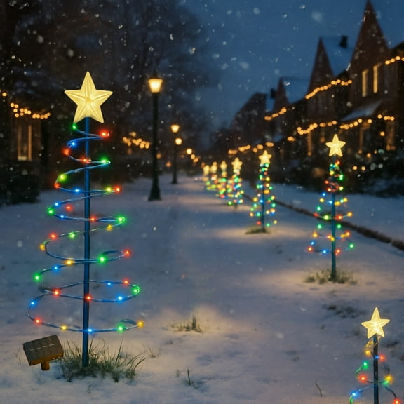 LED Solar Christmas Tree Lights - 8 Lighting Modes - Warm & Colorful Outdoor Decoration for Gardens, Patios & Holidays