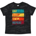 thumbnail image 3 of Inktastic Swimming Eat Sleep Swim Repeat Boys or Girls Toddler T-Shirt, 3 of 4