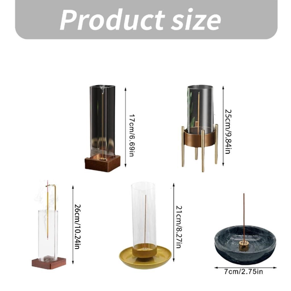 Elegant Incenses Stick Holder with Removable Glass Ashes Catcher Tray for Living Room and Bedrooms Home Relaxation