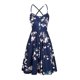 thumbnail image 4 of VISgogo Vestido sin mangas de verano para mujer, estampado de flores/leopardo para adultos, cuello en V, correa de espagueti cruzada, una pieza con bolsillos VISgogo  moda, 4 of 6