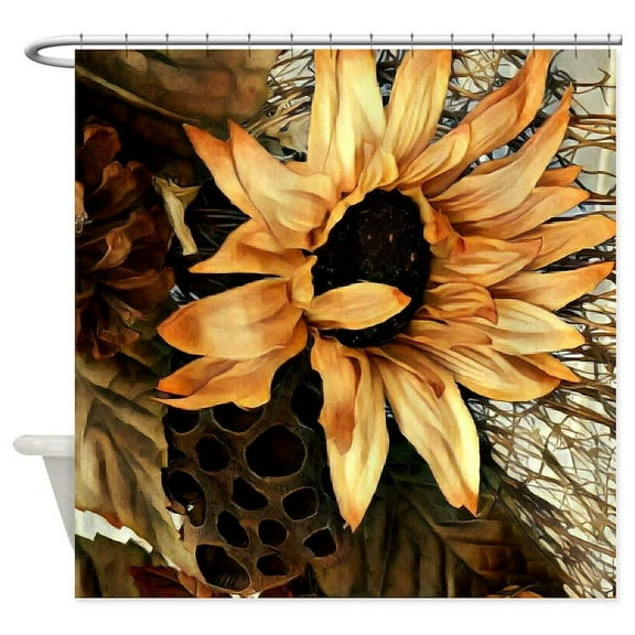 CafePress - Sunflower - Unique Fabric Shower Curtain 70" x 72"