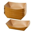 thumbnail image 3 of HILABEE 100Pcs Disposable Serving Basket Kraft Paper Food Trays, Recyclable Paper Food Boats for Hot Dog Popcorn Taco Fruit Salad BBQ , 21.8cmx14.8cmx6.1cm, 3 of 8
