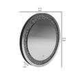 thumbnail image 5 of Theo 32 Inch Modern Vanity Wall Mirror Round Crystal Frame Glass Silver - Saltoro Sherpi, 5 of 5