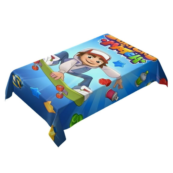 Subway Surfers Themed Square Tablecloth 54 * 72 Inches Durable Stylish