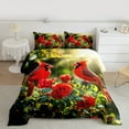 thumbnail image 3 of Manfei Cardinal Bird Full Size Comforter Sets,Romantic Rose Flower Bedding Comforter Set,Pired Green Bedding Sets For Girl Teens,Breathable Home Decor Reversible,3pcs, 3 of 9