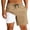 Khaki, variant on Mens Swim Trunks: 9 Inch 2 in 1 Compression Liner Quick Dry Stretchy Lined Beach Shorts Water Sport Wine