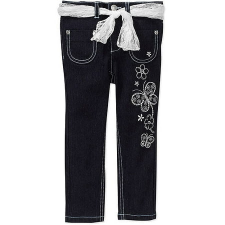 Faded Glory Baby Girls' Skinny Jean with Silver Sash