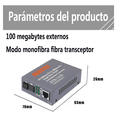 thumbnail image 2 of Set Convertidores Fibra Óptica Bloosom  Medios 10/100 Ethernet Gris, 2 of 4