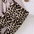 thumbnail image 6 of HCNTES Girls Clothes Outfits For Girls Girls Fall Clothing Sets Stylish Sweatsuit Outfits Ruffle Bowknot Top Leopard Print Pants Set, 6 of 7