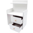 thumbnail image 6 of ChicHomey Modern Bedside Table, 16.9x10.2x23.6in Multi-Storage, 2 Drawers & Open Shelf,Rounded Edges, White Irregular Cube for Bedroom/Living Room, 6 of 13