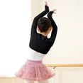 thumbnail image 3 of Kiijoy Toddler Girls Ballet Wrap Top Cardigan Dance Sweater Lightweight Capelet Coat, Black, 2-3 Years, 3 of 4