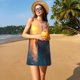 thumbnail image 3 of Easygdp Lighthouse At Sunset Coast para Vestido Transpirable de Mujer, Vestido Suelto de Manga Corta con Pliegues y Bolsillos para el Verano, 3 of 7