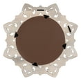 thumbnail image 5 of Kate and Laurel Meera Hand-Carved Wood Mirror, 28 Inch Diameter, Natural Wood, Traditional Starburst Mirror with Carved Frame Details and Decorative Bathroom Mirror Look, 5 of 9