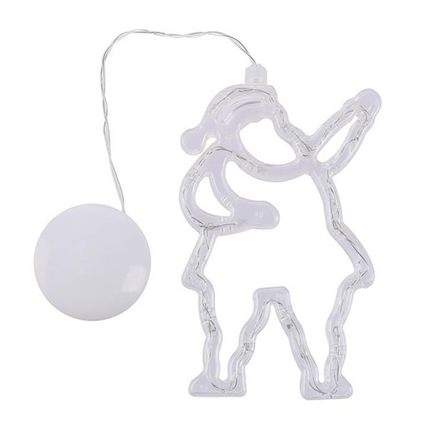 Lámpara colgante con ventosa navideña, luz LED novedosa para bodas. Papá Noel 20cmx13.5cm