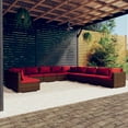 thumbnail image 1 of vidaXL 11 Piece Garden Lounge Set with Cushions Brown Poly Rattan, 1 of 4