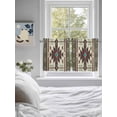thumbnail image 4 of Half Window Curtain 36 Inches Long, Brown Southwest Window Treatment Curtain Drapes, Ethnic Boho Tribal Vintage Geometric Small Tier Curtains for Bathroom Over Sink, 27.5"x36", 2 Panels, 4 of 7