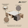 thumbnail image 4 of Ensemble Haley de Table Basse Emboîtée et Pouf de Style Mi-Siècle Moderne en Naturel et Beige, 4 of 7