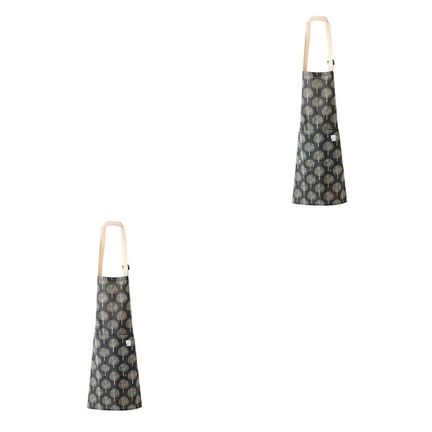 Matsuzay Delantal ajustable de gran capacidad de bolsillo para cocina, Baberos para cocinar, delantales portátiles para hornear en el hogar para mujeres, Negro 2piezas Matsuzay CBP162551