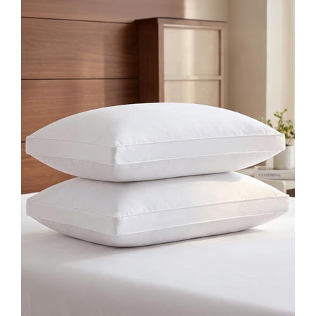 King Size Bed Pillows Set of 2 Super Soft Down Alternative Gusseted Pillow White